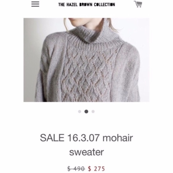 Hazel Brown Collection Mohair Gray Knit Sweater 2 - Picture 8 of 8